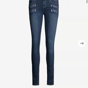 PAIGE Edgemont in twilight skinny moto jeans, dark wash size 27, zippers